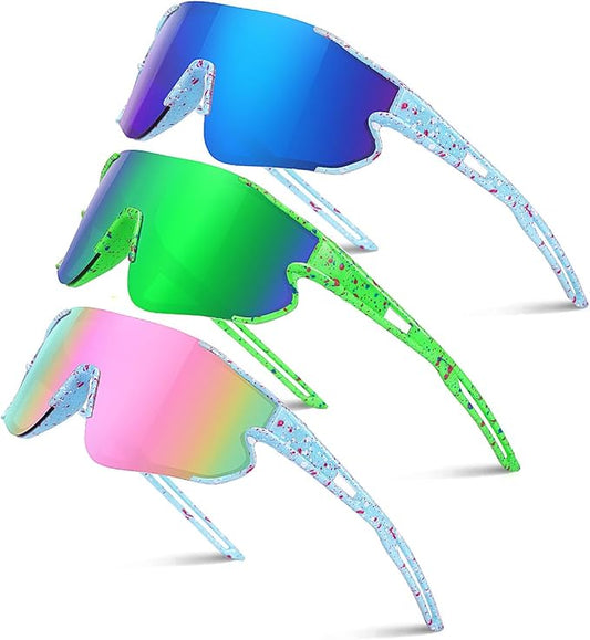 Kids Baseball Sunglasses for Boys Girls Youth Softball Cycling Sports Sunglasses UV400 Protection Age 5-12