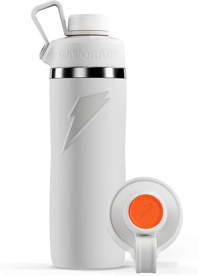 Gatorade 'Overtime' 22oz Stainless Steel Water Bottle, Twist Cap, White