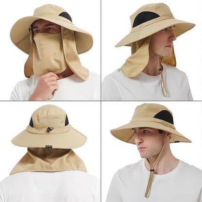 EINSKEY Wide Brim Sun Hat, UPF 50+ UV Protection Waterproof Packable Bucket Hat for Men & Women, Fishing Hiking Beach Garden
