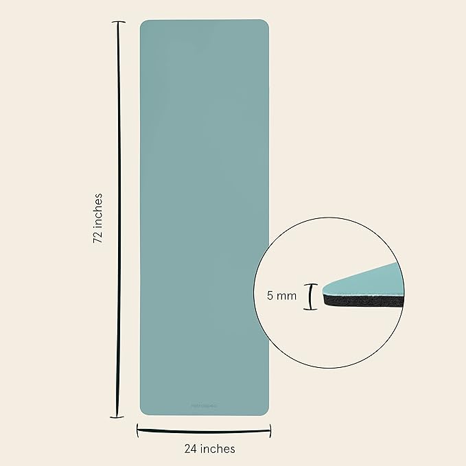 Retrospec Laguna 5mm Yoga Mat - Fitness Mat for Women, Men & Children, Slip-Resistant and Moisture Absorbing Exercise Mat for Home, Pilates, Yoga and Floor Workouts