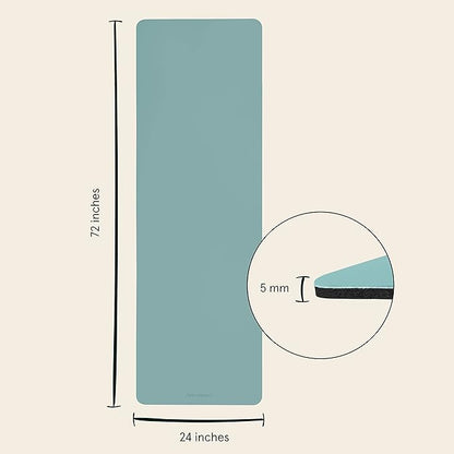 Retrospec Laguna 5mm Yoga Mat - Fitness Mat for Women, Men & Children, Slip-Resistant and Moisture Absorbing Exercise Mat for Home, Pilates, Yoga and Floor Workouts