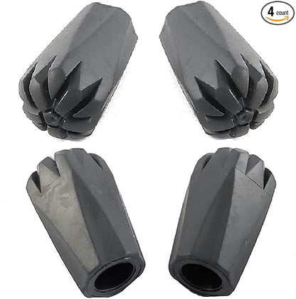 4 Pack of Extra Durable Rubber Replacement Tips (Replacement Feet/Paws/Ferrules/Caps) for Trekking Poles - Fits All Standard Hiking and Nordic Walking Poles