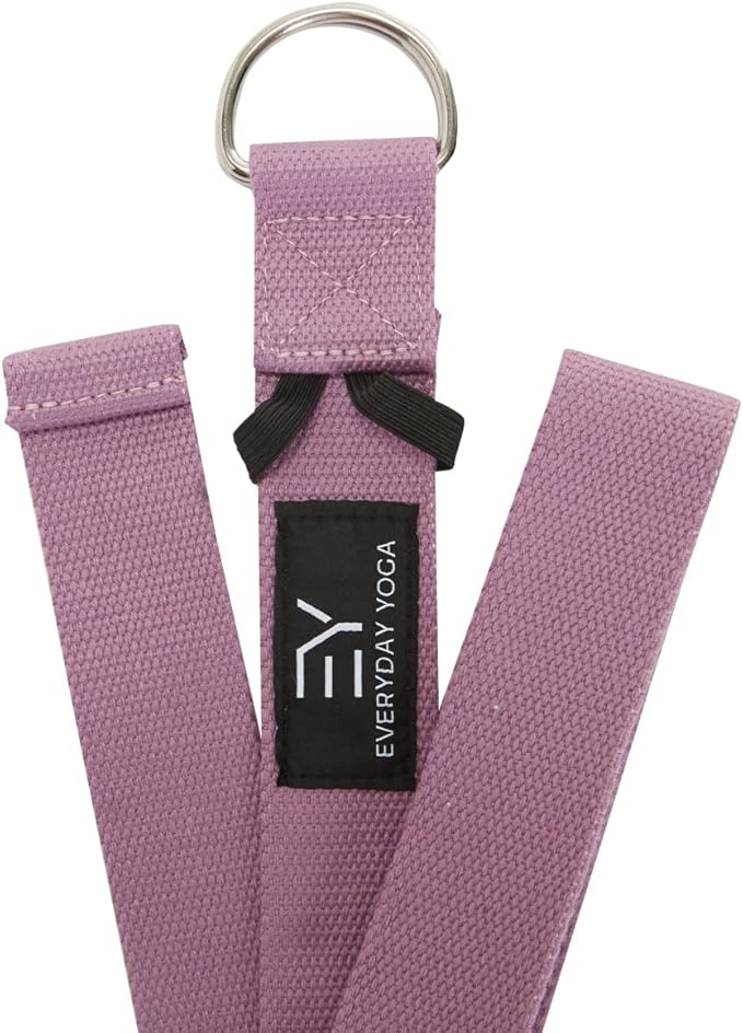 Everyday Yoga Super Strong Strap with Metal D-ring Buckle - Improve Flexibility, Stretching, and Physical Therapy Fitness.