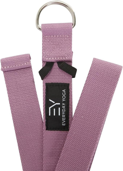 Everyday Yoga Super Strong Strap with Metal D-ring Buckle - Improve Flexibility, Stretching, and Physical Therapy Fitness.