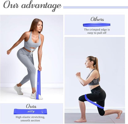 VEICK Resistance Loop Exercise Bands, Elastic Workout Bands for Men Women, Set of 5 Different Resistance Levels Stretch Band for Home Fitness Stretching Strength Training Physical Therap