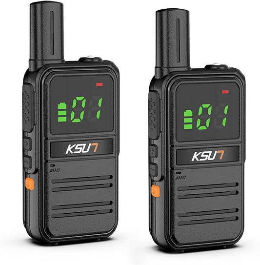 2 Pack Long Distance Walkie Talkies Portable FRS 4000mAh Rechargeable 16 Channel M3Plus
