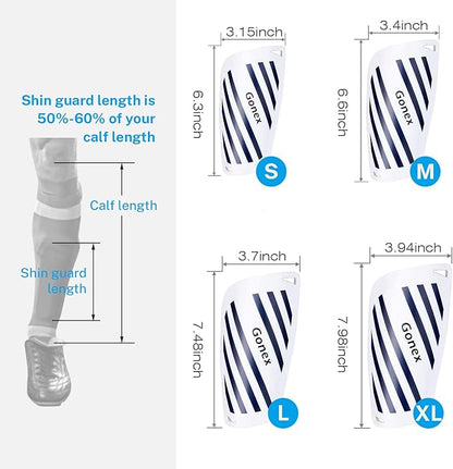 Gonex Soccer Shin Guards for Kids Adult, Youth Boys Girls Shin Guards Slip in Soccer Shin Pad Sleeves Canilleras for Football Games, EVA Cushion Protection Reduce Shocks & Injuries