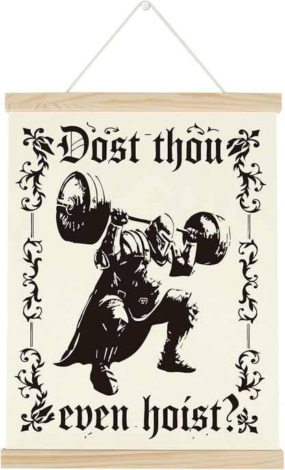 Gym Motivational Posters Funny College Dorm Posters Gifts for Guys Friends Dost Thou Even Hoist Gym Flag Wall Art Decor Sign for Home Gym Bedroom Office