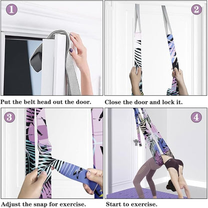 TOCO FREIDO Waist Back Leg Stretch Strap/Yoga Fitness Band, Leg Stretching Assist Trainer, Yoga Stretcher, Back Bend Split Inversion Strap for Fitness, Dance, Ballet, Gymnastics