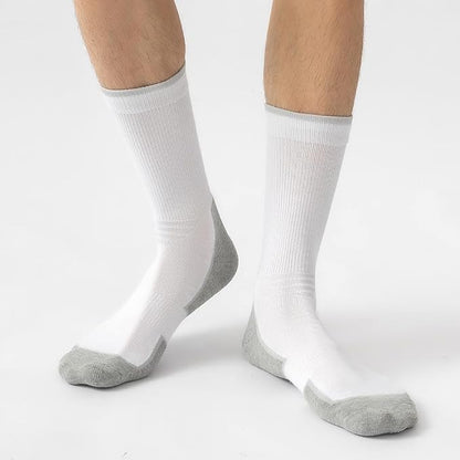 JOYNÉE 5/10 Pairs Mens Lightweight Athletic Crew Socks Cushioned Breathable Long Socks for Sports Running
