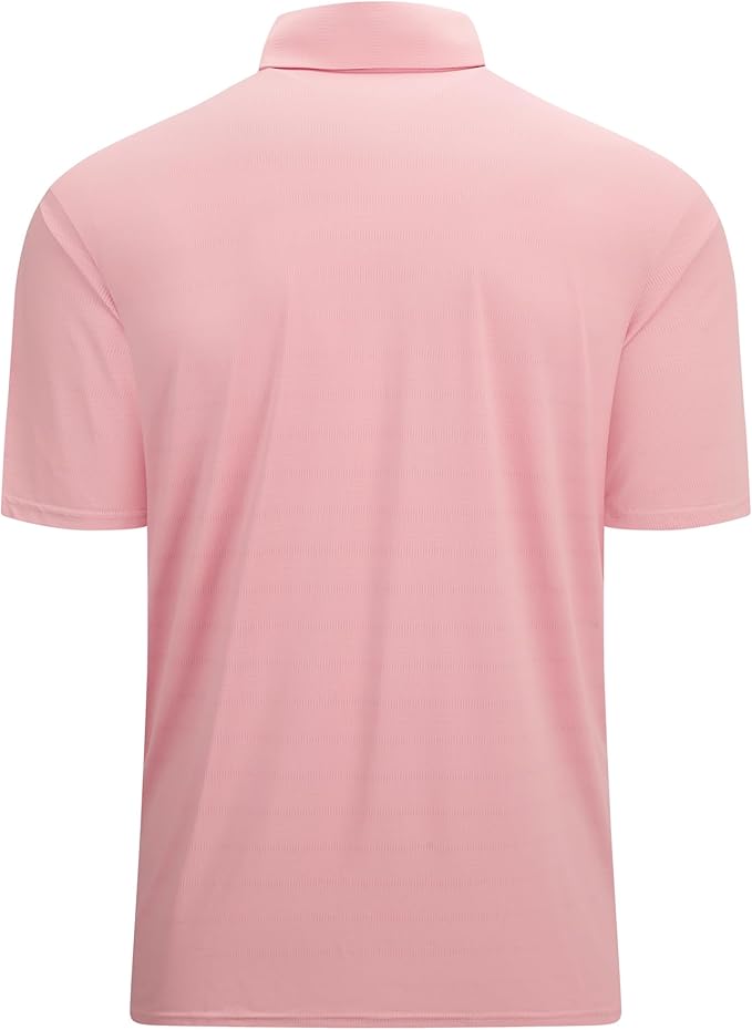 Esabel.C Jacquard Golf Shirts for Men Moisture Wicking Short Sleeve Performance Dry Fit Active Mens Polo Shirts