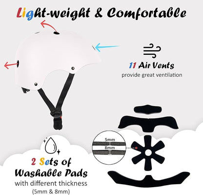 Kids Bike Helmet, Adjustable and Multi-Sport, from Toddler to Youth, 3 Sizes