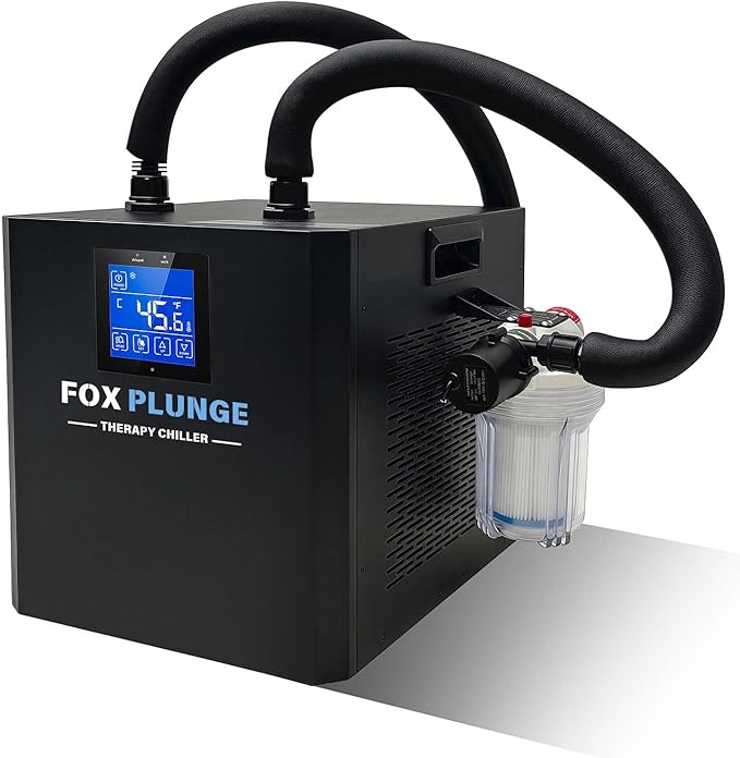 FOXPLUNGE Cold Plunge Chiller 1/2HP - 132 Gallons Water Chiller for Ice Bath Tubs with 2 Water Pumps, Filter & Hose, Remote Control, Quiet Cooling System for Home Muscle Recovery Use