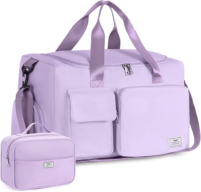 FIORETTO Women's Gym Duffle Bag with Shoes Compartment, 37L Capacity, Ideal for Travel, Gym, Sports, Duffel, Weekender