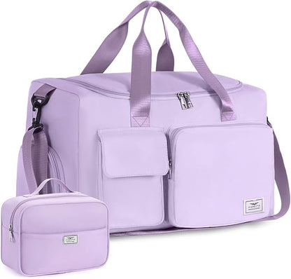 FIORETTO Women's Gym Duffle Bag with Shoes Compartment, 37L Capacity, Ideal for Travel, Gym, Sports, Duffel, Weekender