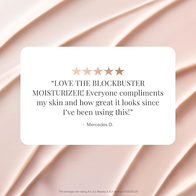 JLO Beauty That Blockbuster Face Moisturizer, Hydrating Hyaluronic Acid Face Cream with Peptides, Plumps, Nourishes, Hydrates, Skin Care to Help Visibly Smooth & Supports Fine Lines & Wrinkles, 1.7 Oz