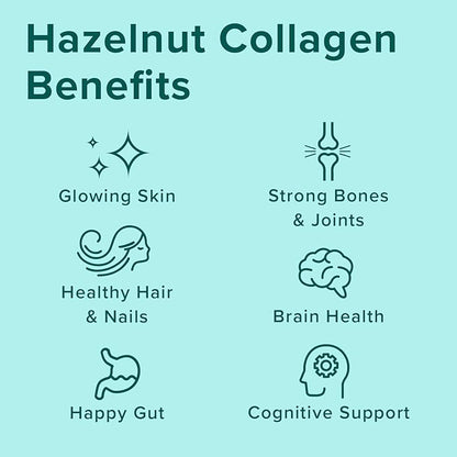 Further Food Hazelnut Collagen Peptides Powder with Lion’s Mane Mushroom, Grass-Fed Hydrolyzed Type 1 & 3 Protein, Gut Health + Joint, Hair, Skin, Nails, Paleo Keto Sugar-Free 9.88 oz