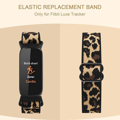 2 Pack Adjustable Elastic Bands for Fitbit Luxe Bands, Soft Stretchy Nylon Loop Strap Replacement Wristband for Fitbit Luxe/Luxe Special Edition Fitness Tracker Women Men