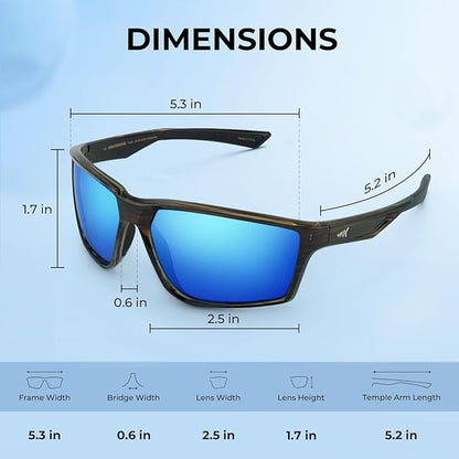 KastKing Osage Polarized Sport Sunglasses for Men and Women, Ideal for Driving Fishing Cycling Running, UV Protection