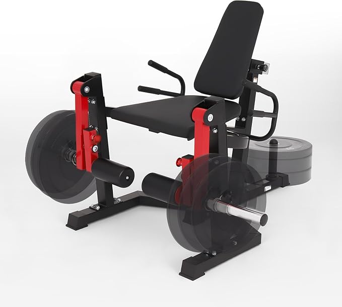 3 in 1 Leg Extension & Curl Machine, Separation Single Leg Extension, Stand Leg Curl, Leg Workout, Adjustable Bench, Plate Storage Rod, Compatible with 1'' & 2'' Weight Plates