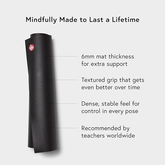 Manduka PRO Yoga Mat - 6mm | Lifetime Durability | Hygienic Construction | Premium Studio Quality | Teacher Approved