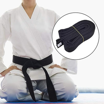 110 Inch Black Karate Belt, 280cm Taekwondo Solid Rank Martial Arts Belts Universal Fit for Judo/Karate/Taekwondo