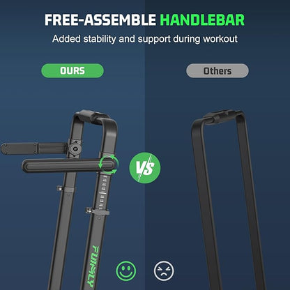 Walking Pad Treadmill with Desk Workstation, 10% Incline Foldable Treadmill with Handrail, 300lbs Capacity, 3 Control Methods, 8 in 1 Folding Treadmills for Home Office