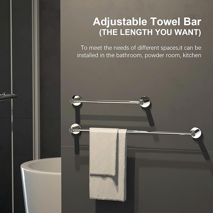 2 Pack Adjustable 16 to 27.6 Inch Single SUS304 Stainless (1" Diameter)