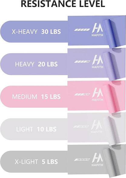 Fabric Resistance Bands for Women – 5 Level Exercise Bands Resistance Set, Resistance Bands for Working Out with Handles, Workout Bands Resistance for Women, Yoga, Pilates, Glutes, Legs,Vigor Yellow