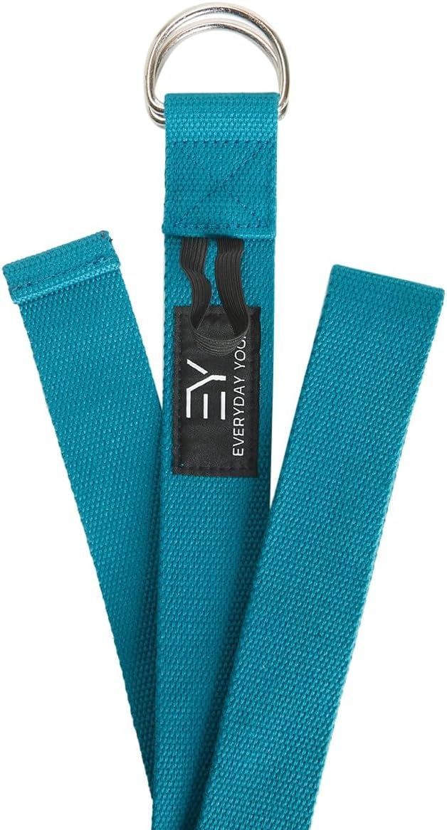 Everyday Yoga Super Strong Strap with Metal D-ring Buckle - Improve Flexibility, Stretching, and Physical Therapy Fitness.