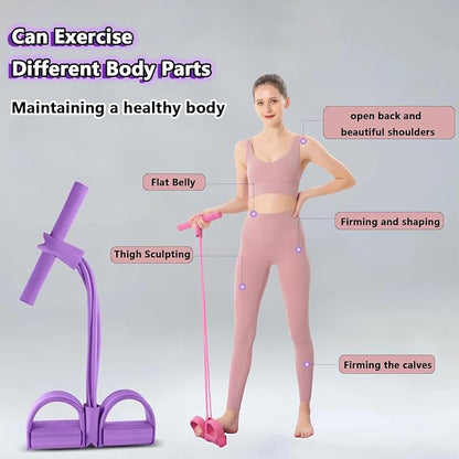 2025 Upgrade Multifunction Tension Rope or Exercise Sit Up Exercise Equipment,Pedal Ankle Puller,Bands-6 Tube Pedal Ankle Puller for Women Men