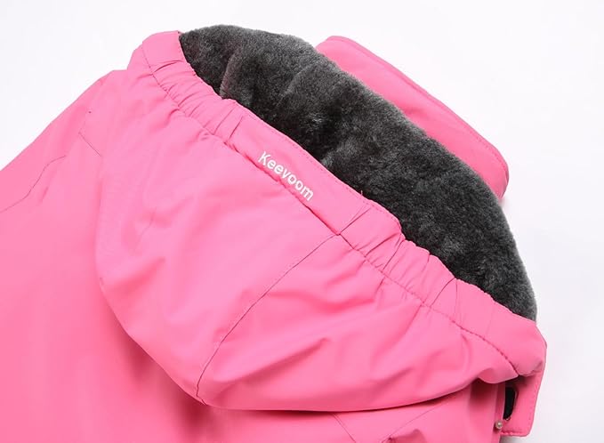 Keevoom Girl's Ski Jacket Winter Warm Thick Snow Coat Windproof Kids Outdoor Hooded Jackets