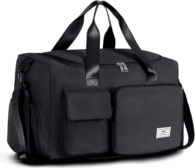 FIORETTO Women's Gym Duffle Bag with Shoes Compartment, 37L Capacity, Ideal for Travel, Gym, Sports, Duffel, Weekender