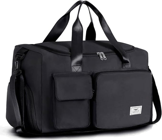FIORETTO Women's Gym Duffle Bag with Shoes Compartment, 37L Capacity, Ideal for Travel, Gym, Sports, Duffel, Weekender