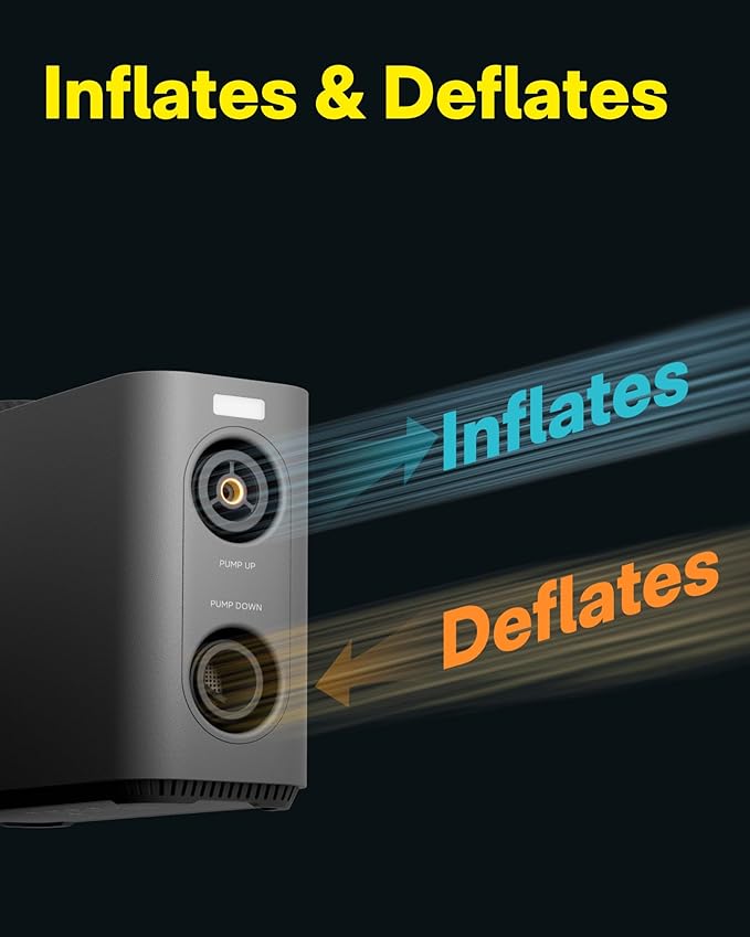 HOTO Air Pump Master, Portable Cordless Tire Inflator, Electric Air Pump with 9 Pump Modes, 12V DC Car Connector for Car, Bikes, Inflatable Pool Float, Air Mattress, Kayak, Tent, Paddle Board, Sup