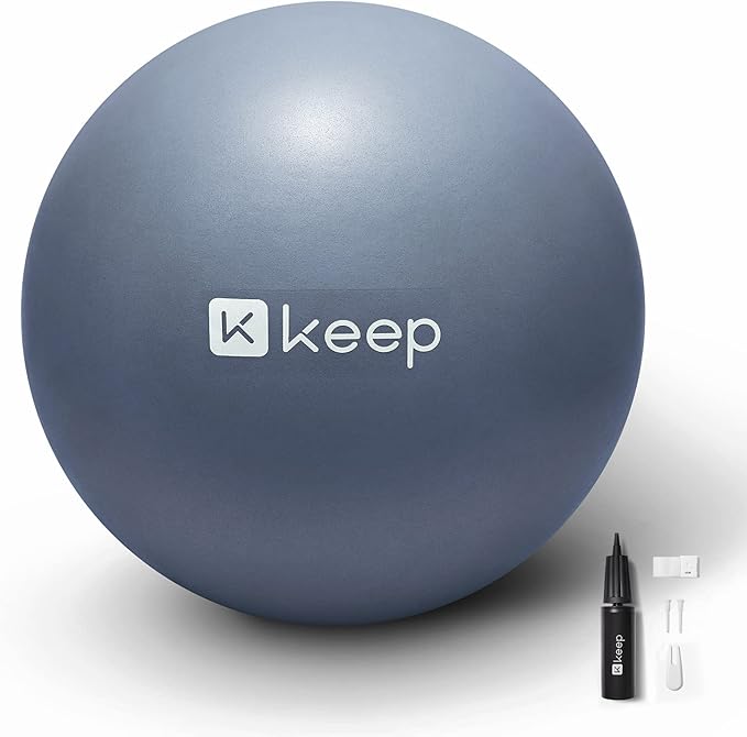 KEEP Pilates Small Exercise Ball Anti-Burst - Thickened Yoga Ball With Pump for Physical Therapy, Fitness, Workout, and Core Strength