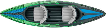 INTEX Challenger Inflatable Kayak Series: Includes Deluxe 86in Kayak Paddles and High-Output Pump – SuperStrong PVC – Adjustable Seat with Backrest – Removable Skeg – Cargo Storage Net