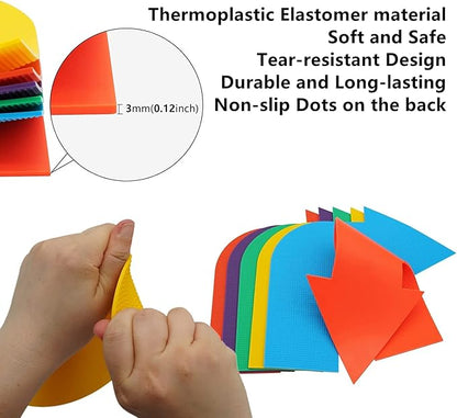 12pcs Colorful Star Arrow Spot Marker Non-Slip Directional Carpet Marker for Training Agility, Kids Classroom Activity, Gym, Sport, Home (Turn Arrow)