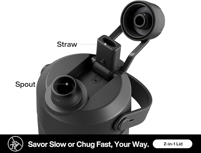 26 oz Insulated Water Bottle with 2-in-1 Straw and Spout Lid, Glow-in-the-Dark, 24H Cold, Leakproof, Fits in Car Cup Holder, Stainless Steel for Sports, Travel, and School (Twinkling Galaxy)