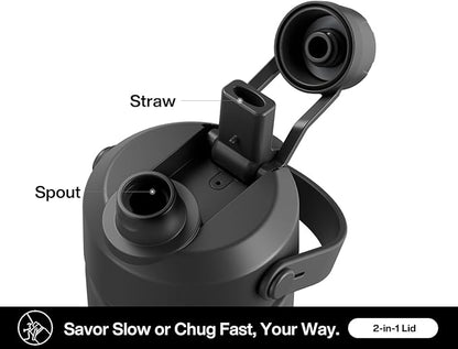 26 oz Insulated Water Bottle with 2-in-1 Straw and Spout Lid, Glow-in-the-Dark, 24H Cold, Leakproof, Fits in Car Cup Holder, Stainless Steel for Sports, Travel, and School (Twinkling Galaxy)