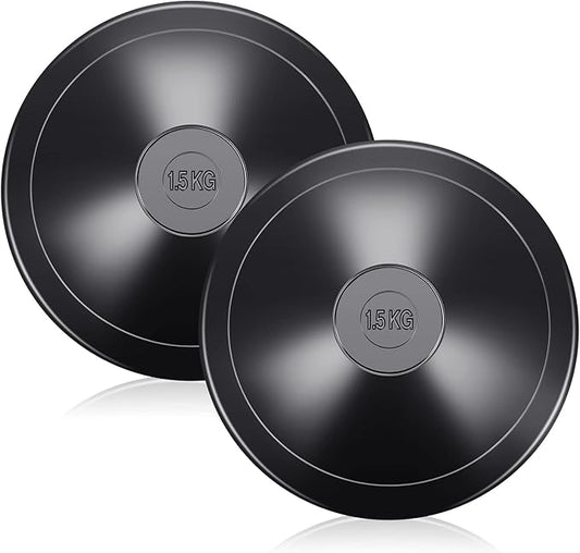 2 Pcs 1.5 kg Smooth Surface Black Rubber