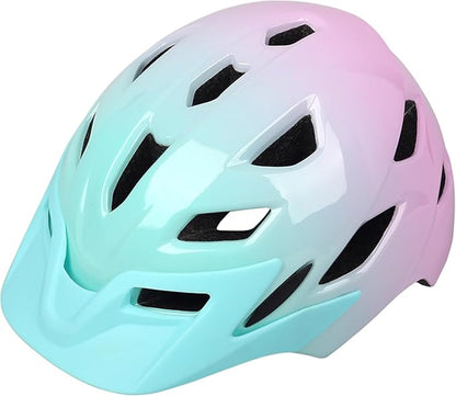 Kids Bike Helmet,Bavilk Kids Boys Girls Bike Helmets with LED Light Detachable Visor Children Youth Teen Multi-Sport for Skating Cycling Scooter Skateboard Adjustable & Lightweight 19.7"-22.4"