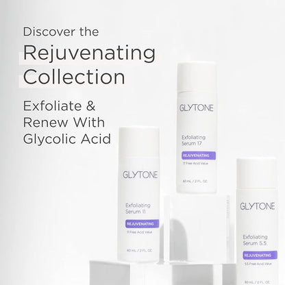 Glycolic Acid Exfoliating Serum 5.5% PFAV | Face & Body Exfoliator for All Skin | Reduces Fine Lines, Wrinkles, Dark Spots & Pore | Non-Comedogenic, Fragrance-Free | AHA Facial exfoliator | 2 Fl oz