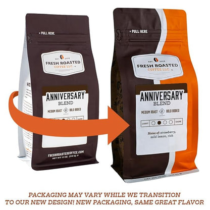 Fresh Roasted Coffee, Anniversary Blend, 12 oz, Medium Roast, Kosher, Whole Bean
