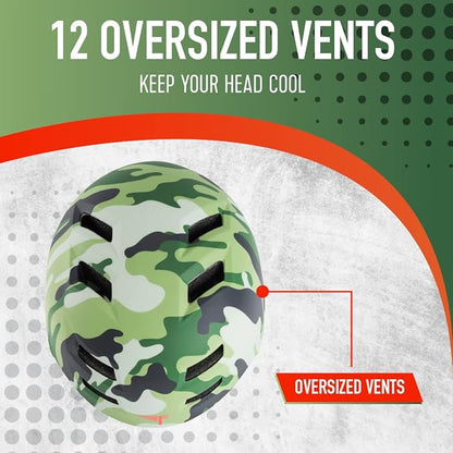 Flybar Bike Helmet- Multi Sport Dual Certified Adjustable Dial, Lightweight Skateboard Helmet, Roller Skating, Pogo, Electric Scooter, Snowboard, Boys and Girls Kids- Adults Helmets