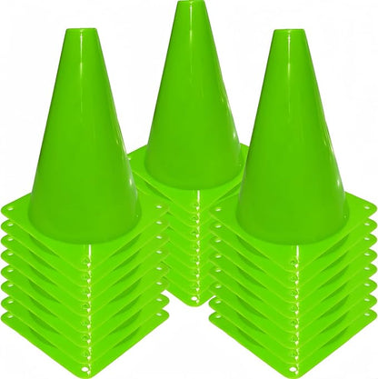24 Pcs 7 Inch Plastic Traffic Cones, Basketball Football Drills, Skating, Sport Training Agility Markers, Indoor Outdoor Games, Multicolor