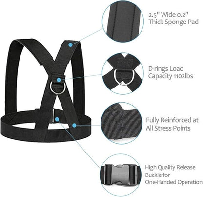 Sled Harness, Weight Speed Tire Pulling Workout Resistance and Assistance Trainer Physical Training Rope Football Exercise Equipment for Outdoor Indoor Men and Women
