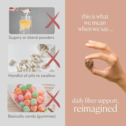 Fiber Supplement - 5g Daily Fiber Bite - Supports Regularity, Digestion and Gut Health - All Natural Ingredients, Banana Cinnamon Flavor, 30 Servings