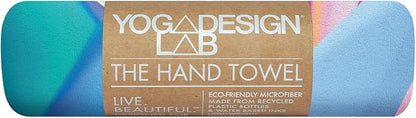 Yoga Design LAB | The Hand Towel | Premium Non Slip Hand Towel | Designed in Bali | Colorful Eco Printed + Quick Dry + Soft | Hot Yoga, Bikram, Ashtanga, Sport, Barre, Travel (Crystal)