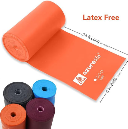 Professional 8 Yards Bulk Resistance Bands Rolls or 5,6,7 ft. Long Non-Latex Elastic Exercise Bands, Stretch Bands for PT, Yoga, Pilates, Rehab, at-Home or The Gym Workouts
